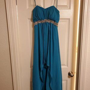 Like new Aqua Blue High-Low Prom Dress